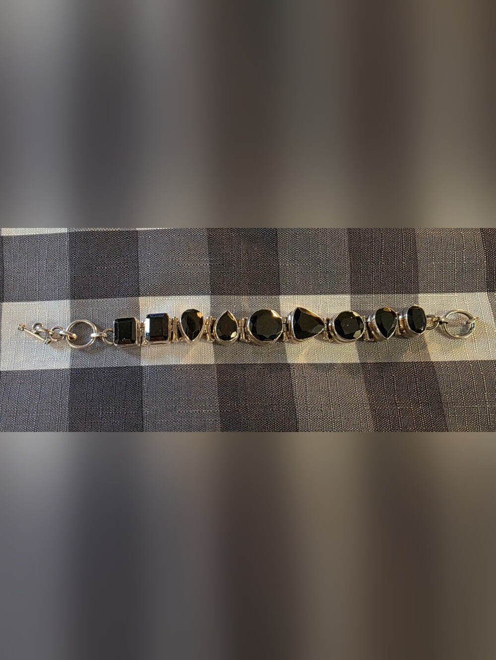 Elegant Garnet Stone Sterling Silver Bracelet